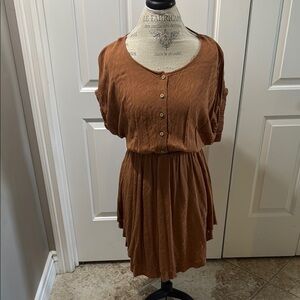 Final Touch Brown Button-Down Dress